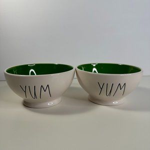 Rae Dunn Ceramic Yum Yum Bowls Set of 2